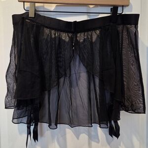 Elegant Black Sheer Garter Skirt